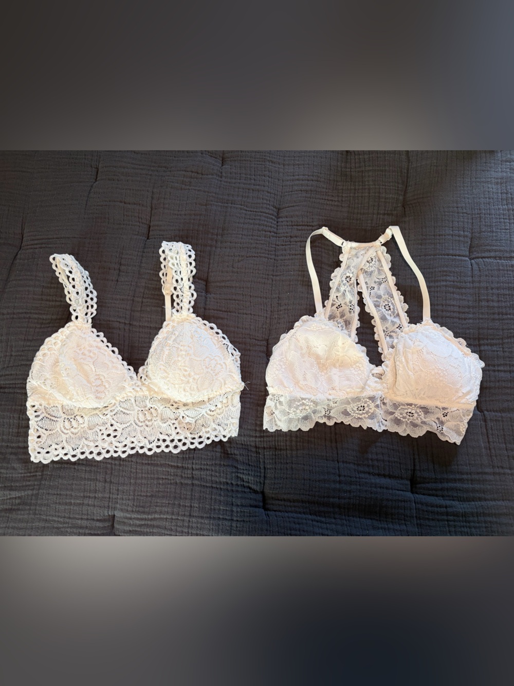 aerie Ivory Lace Bralettes - Dual Pack